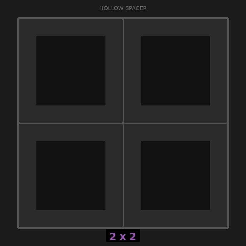 Spacer 2x2 Hollow