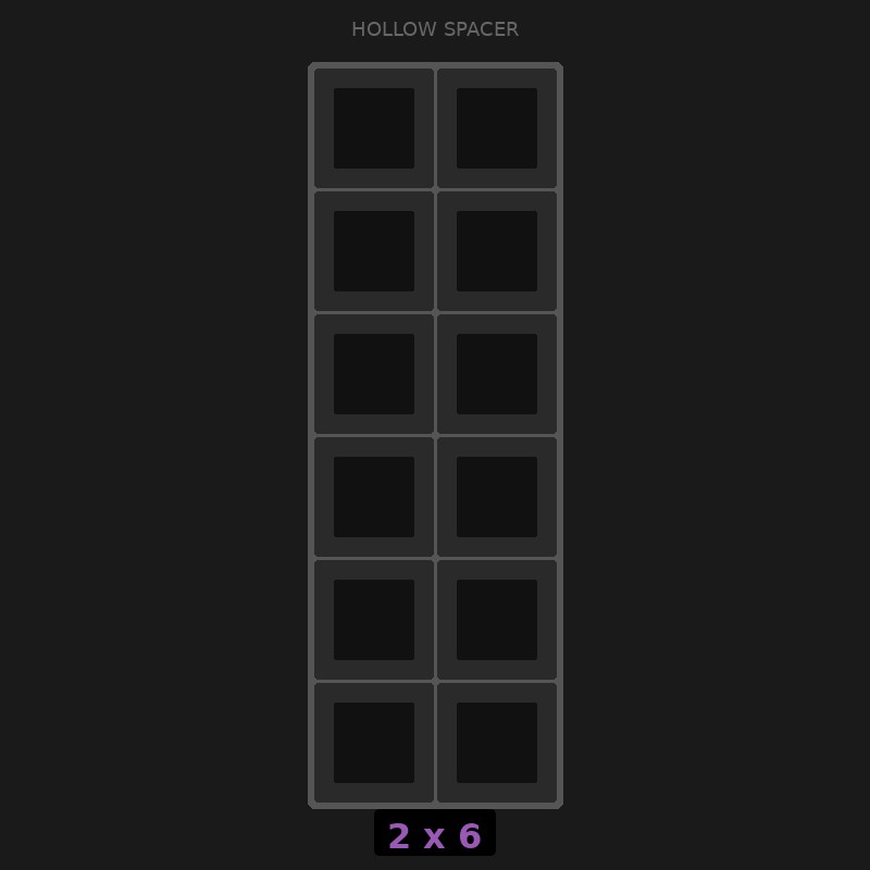 Spacer 2x6 Hollow