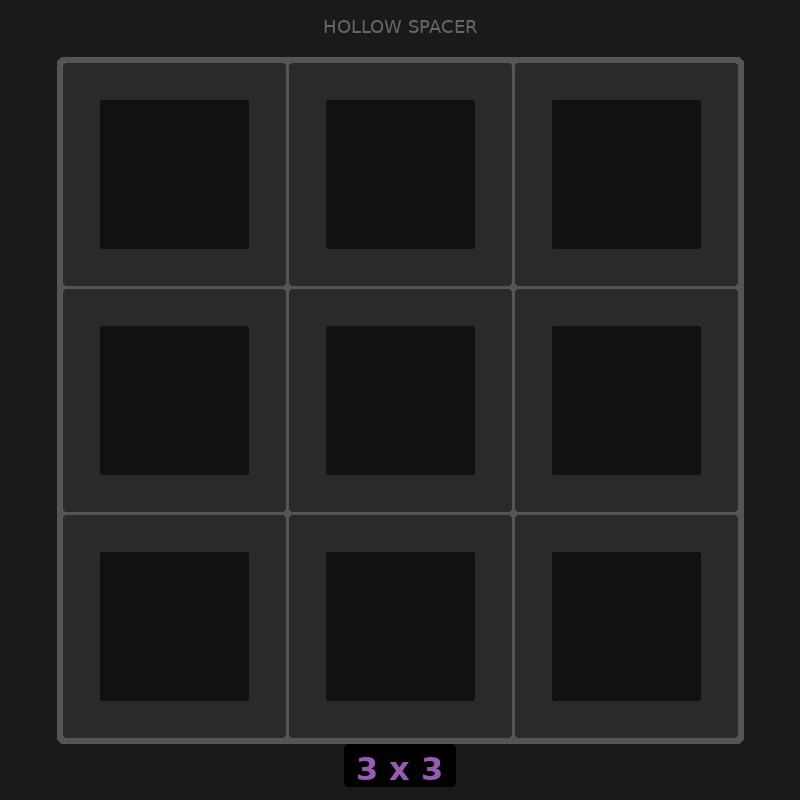[RR-SH-3x3] Spacer 3x3 Hollow
