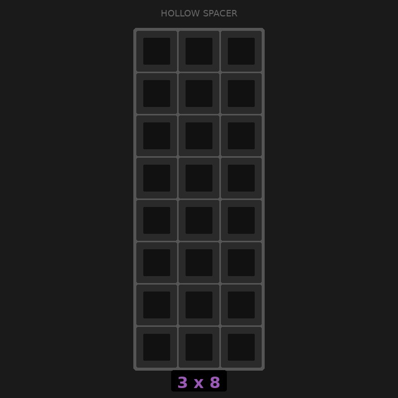 [RR-SH-3x8] Spacer 3x8 Hollow