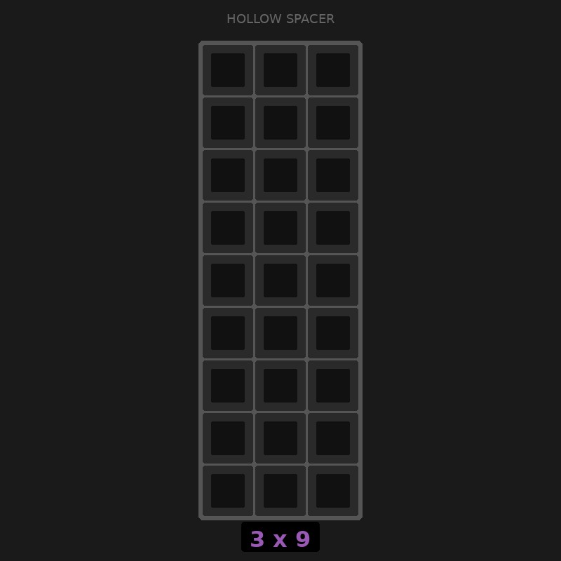 [RR-SH-3x9] Spacer 3x9 Hollow