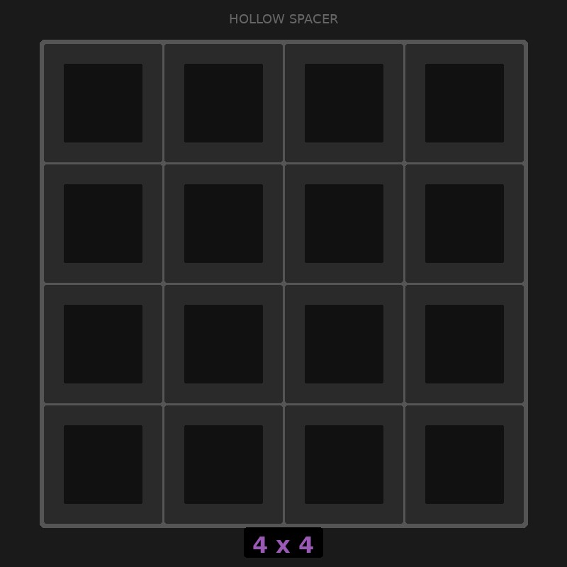 Spacer 4x4 Hollow