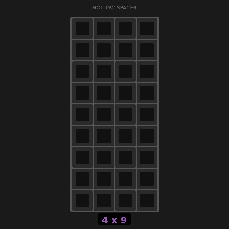 Spacer 4x9 Hollow
