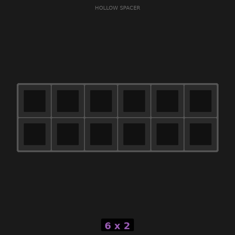 Spacer 6x2 Hollow