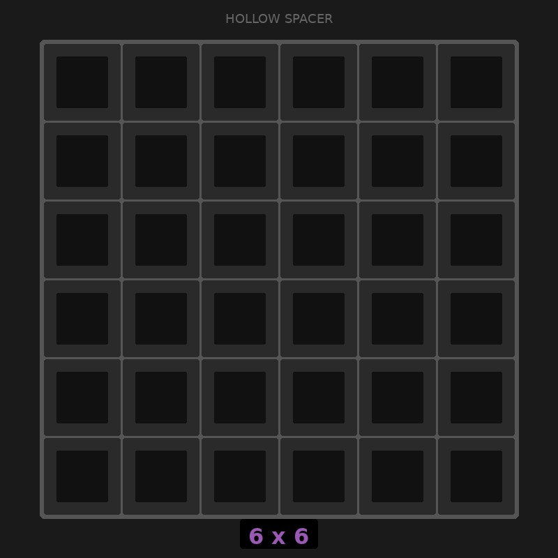 Spacer 6x6 Hollow