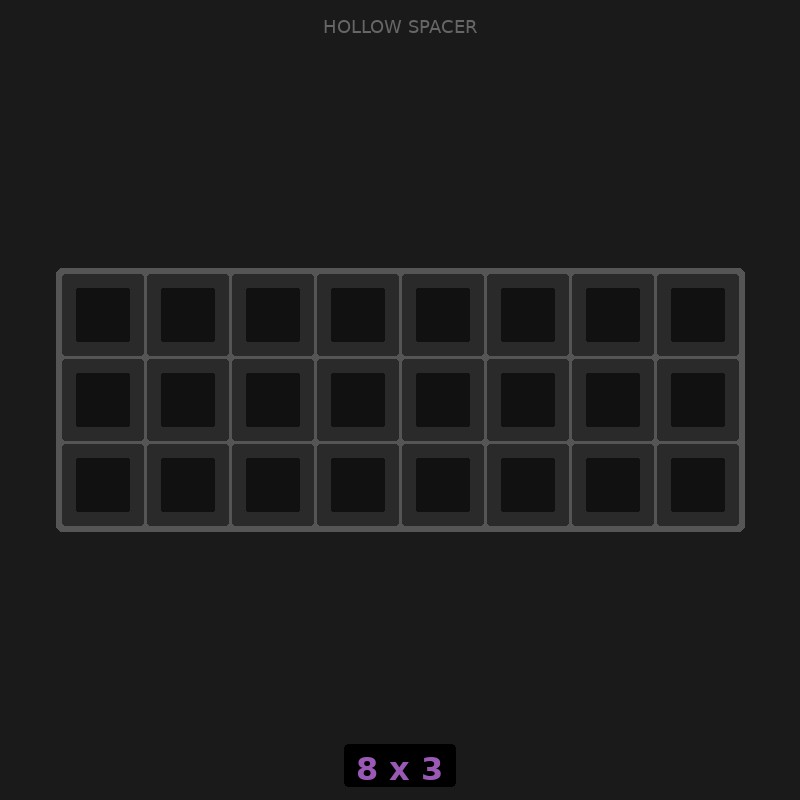Spacer 8x3 Hollow