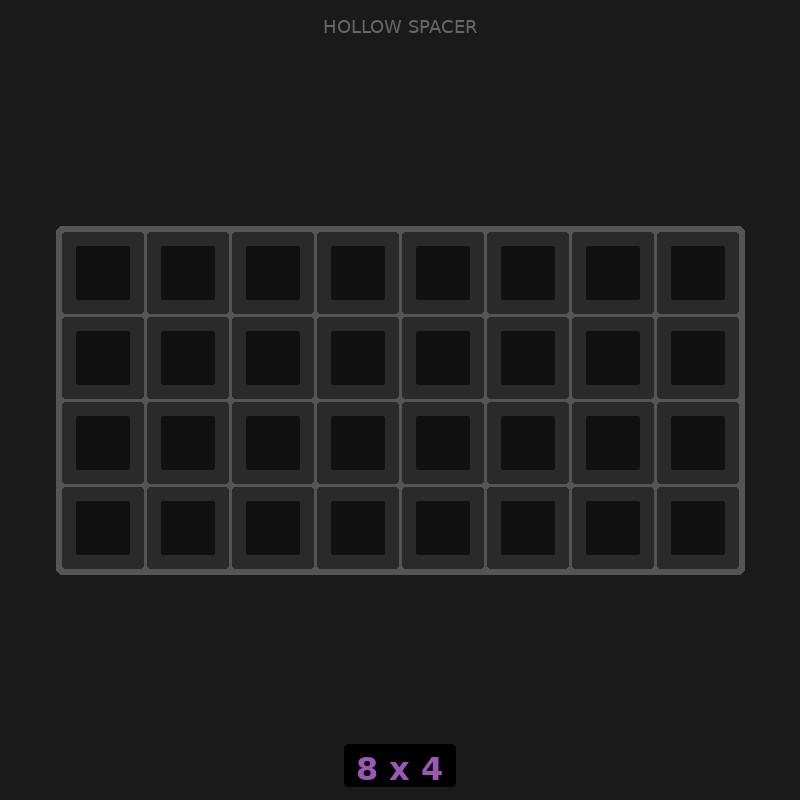 Spacer 8x4 Hollow