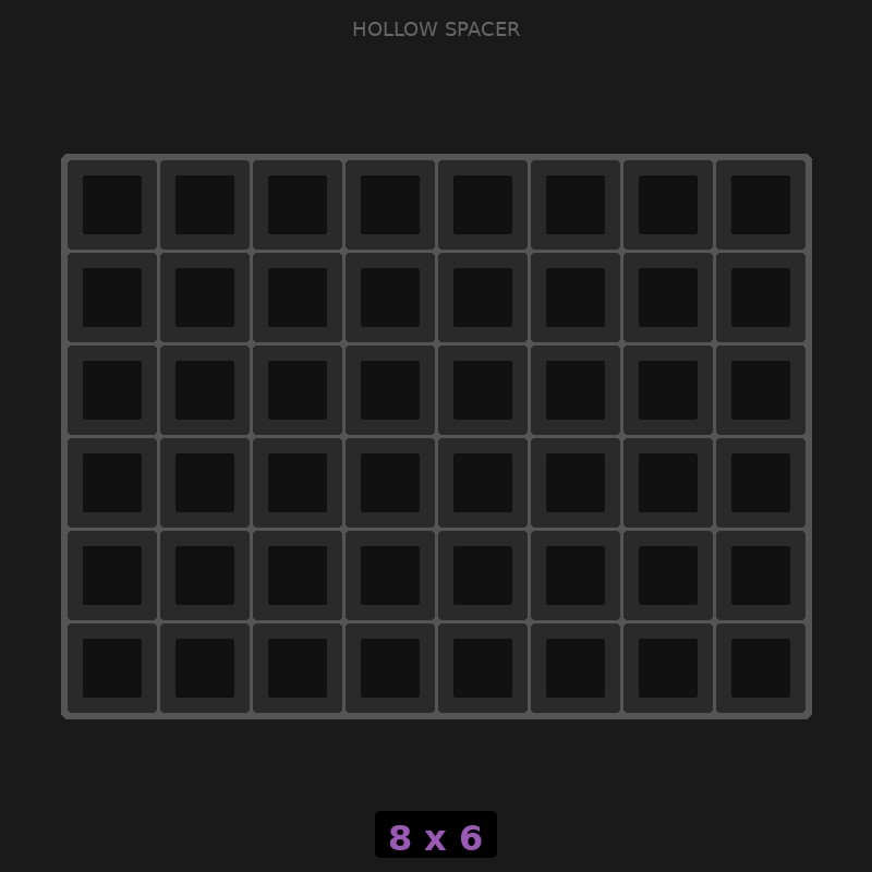 Spacer 8x6 Hollow