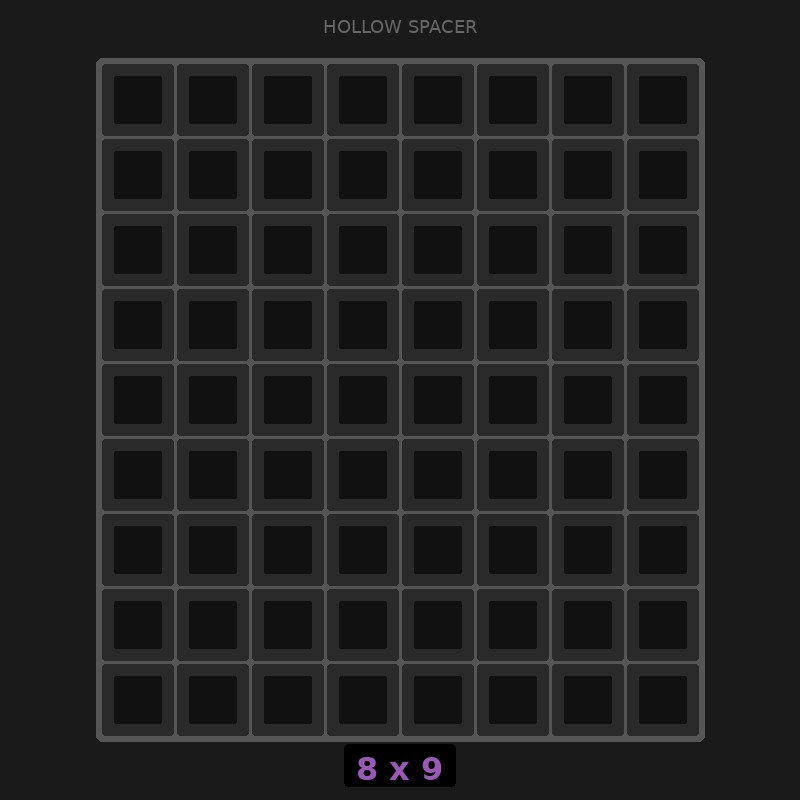 Spacer 8x9 Hollow