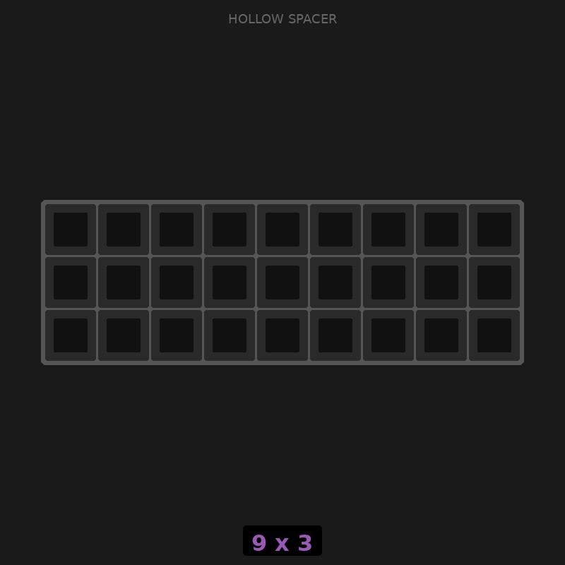 Spacer 9x3 Hollow
