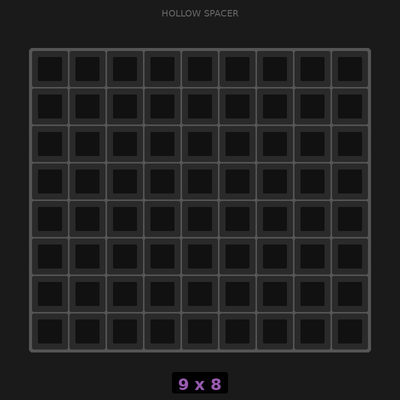 Spacer 9x8 Hollow