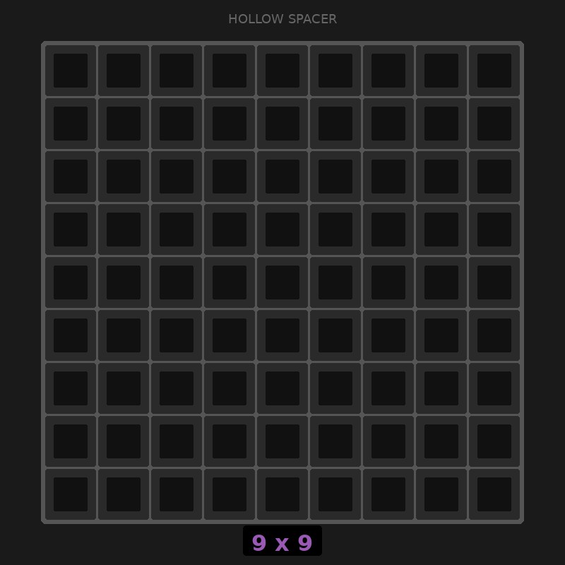 Spacer 9x9 Hollow