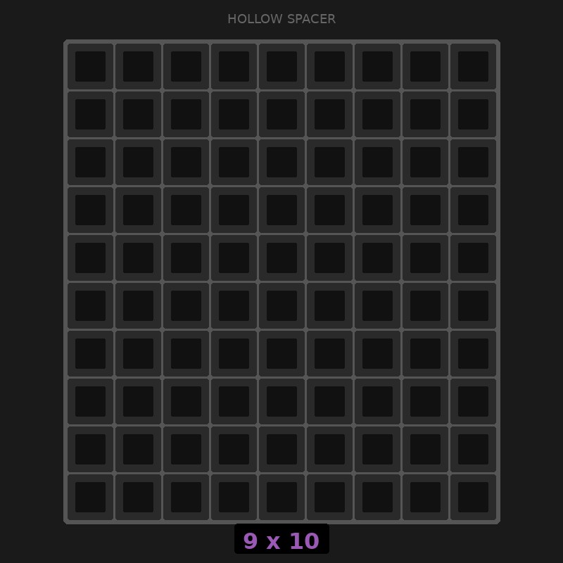 Spacer 9x10 Hollow