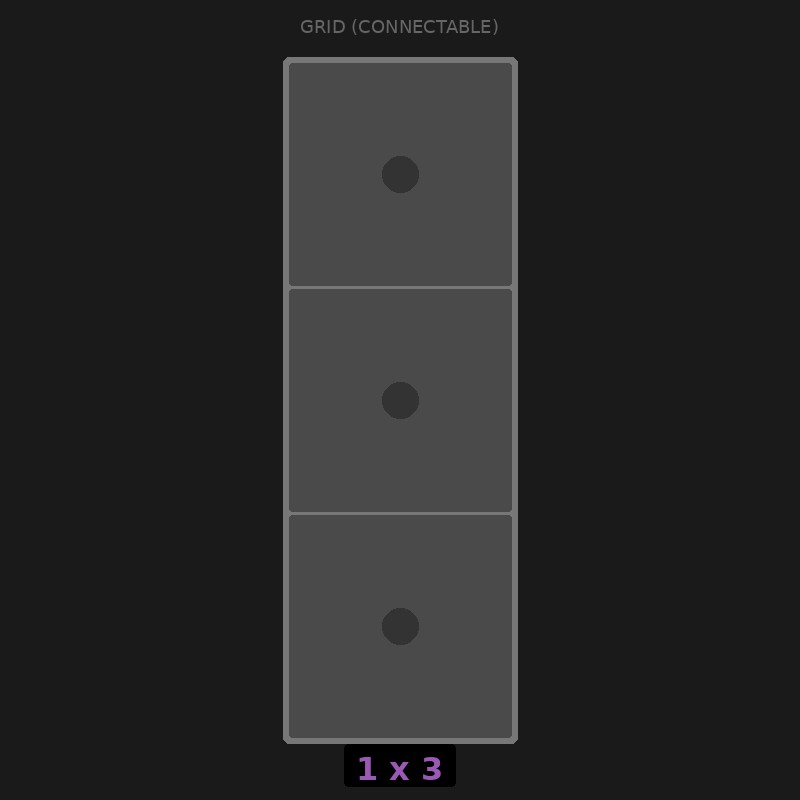 [RR-GC-1x3] Grid Base 1x3 Interlockable
