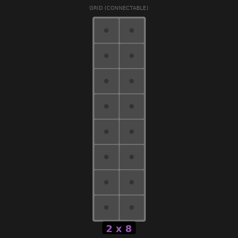 Grid Base 2x8 Interlockable | Relay Rack