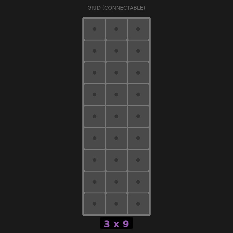 Grid Base 3x9 Interlockable | Relay Rack