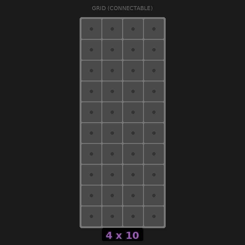 Grid Base 4x10 Interlockable | Relay Rack
